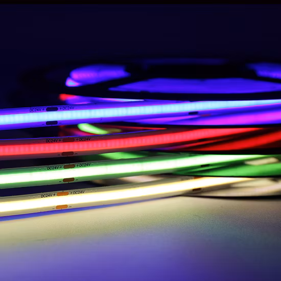 Novo lançamento dotless cuttable dc12v 24v quente frio branco fita luz led luz linear flexível cob luzes de tira led