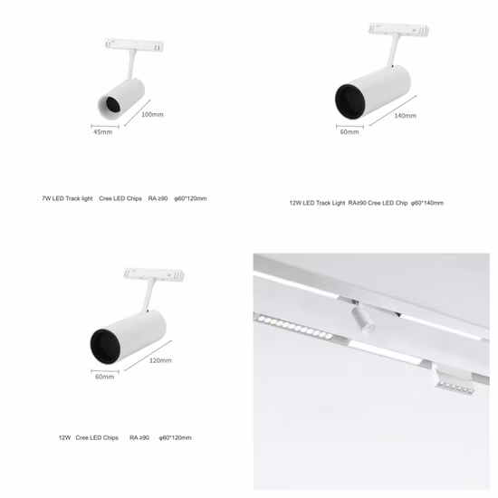 Luzes de trilho LED embutidas Luz de trilho magnético 48V Sistema ferroviário leve magnético de trilho LED